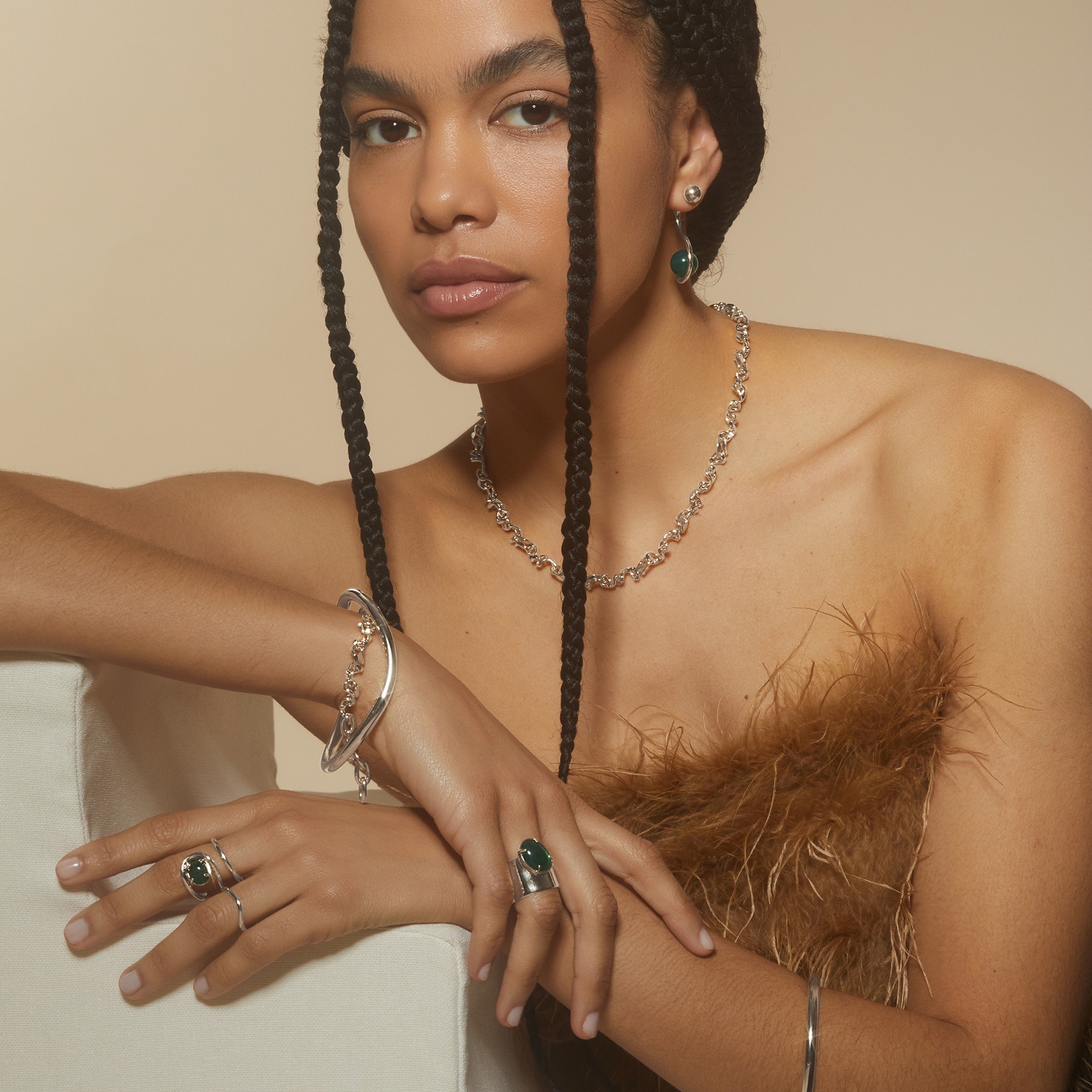 Ivy earrings by Lady Grey, designed with an ear-jacket style - 3