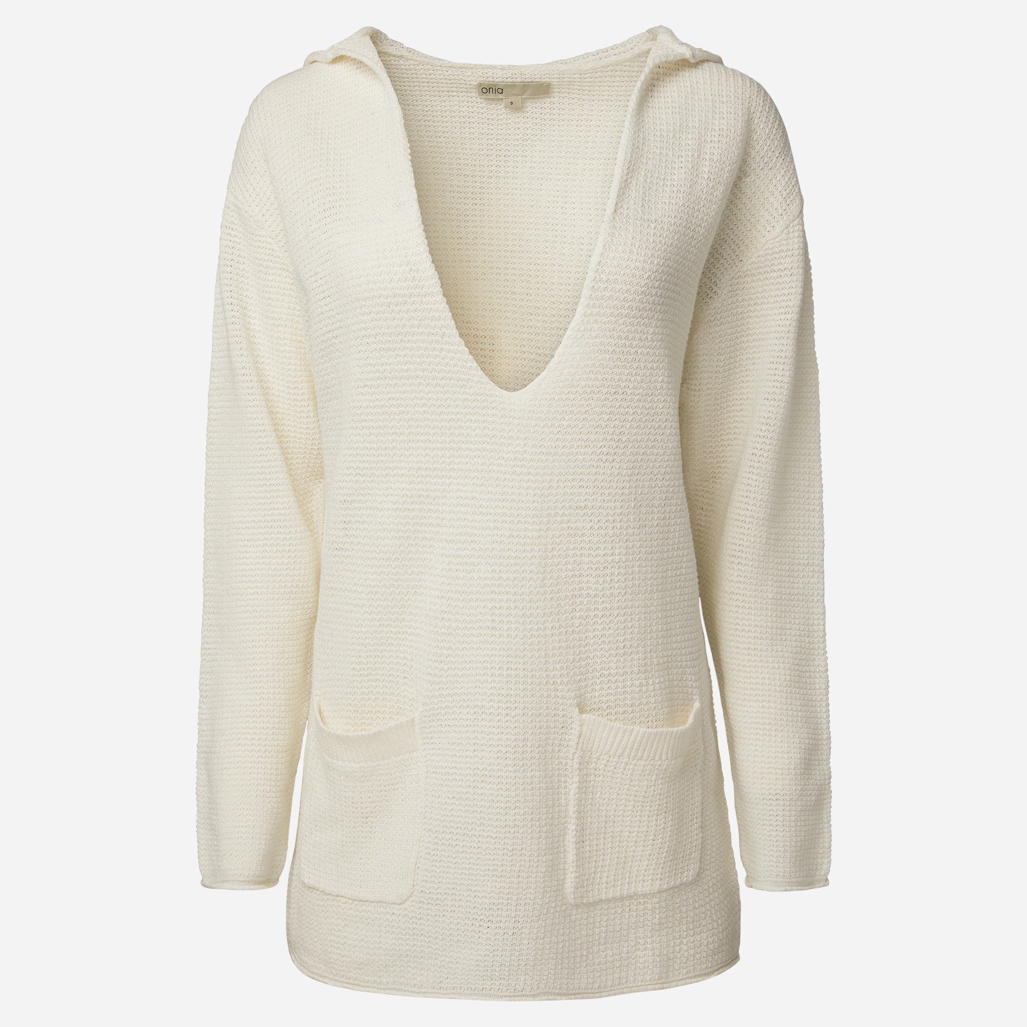 Onia linen knit V-neck hoodie - 1