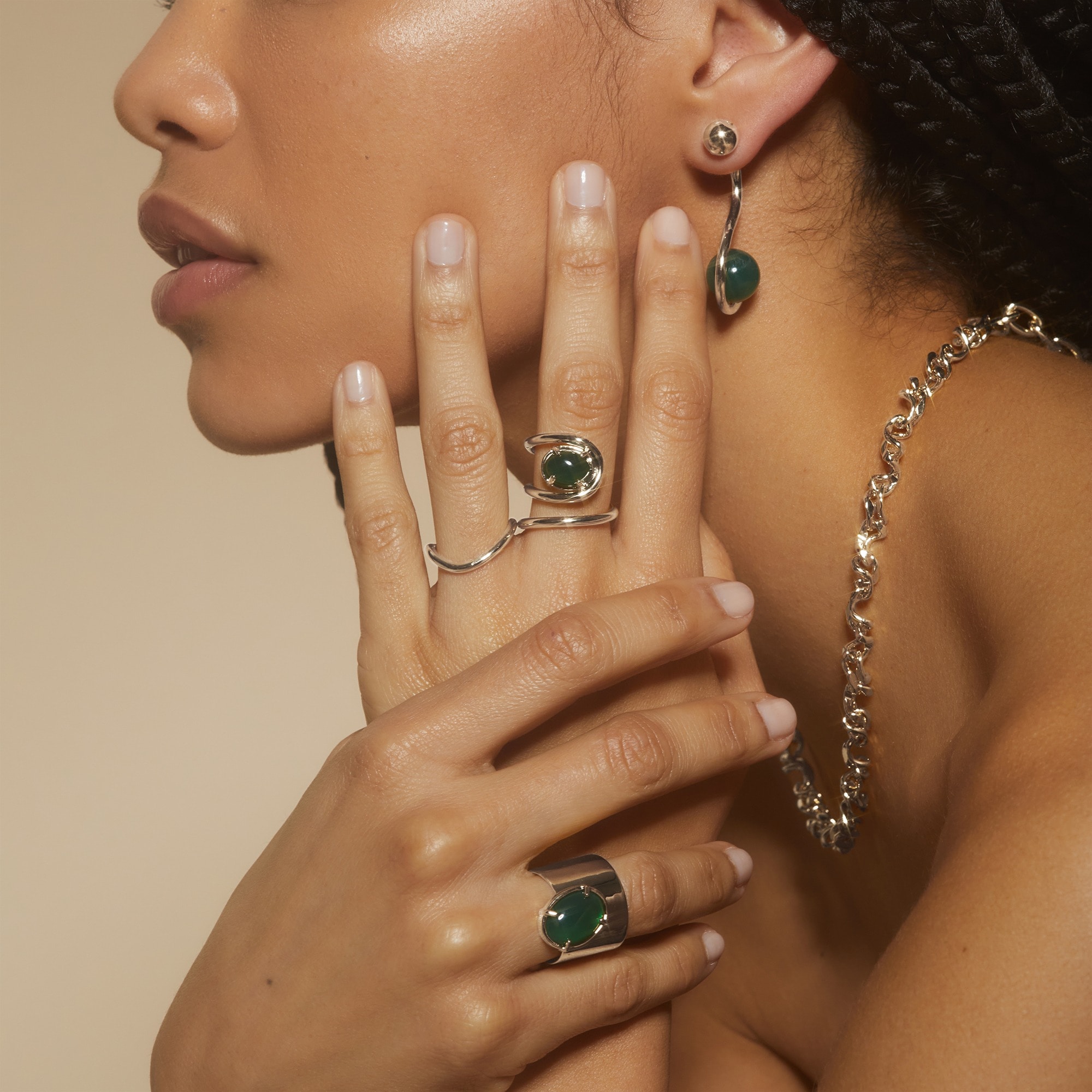 Ivy earrings by Lady Grey, designed with an ear-jacket style - 2