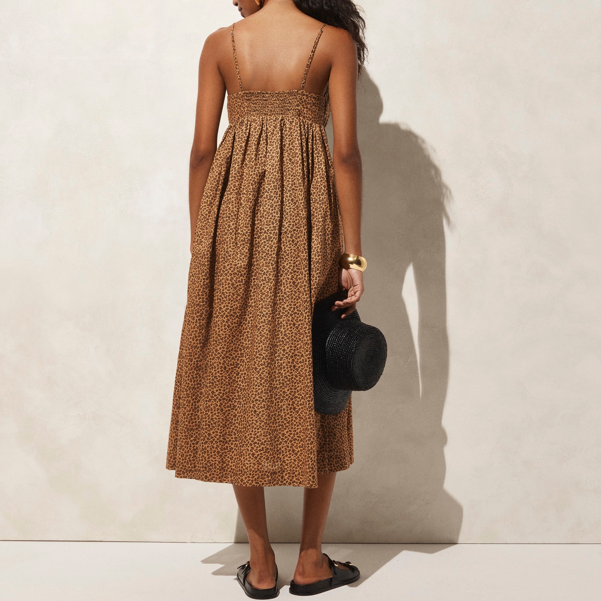 Cotton voile empire-waist dress in leopard print - 3